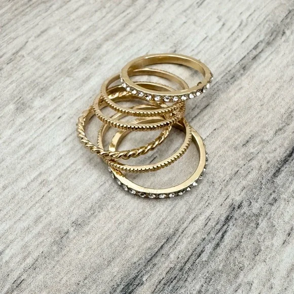Gold Stackable Rings - Picture 1 of 5